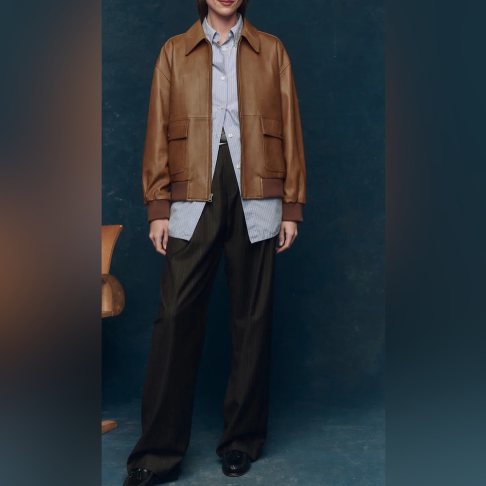 The Flight Jacket. The Great. Saddle Brown. Size 0. Original price $995 - Picture 4 of 9